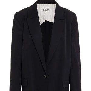 Riley Grosgrain-trimmed twill black blazer